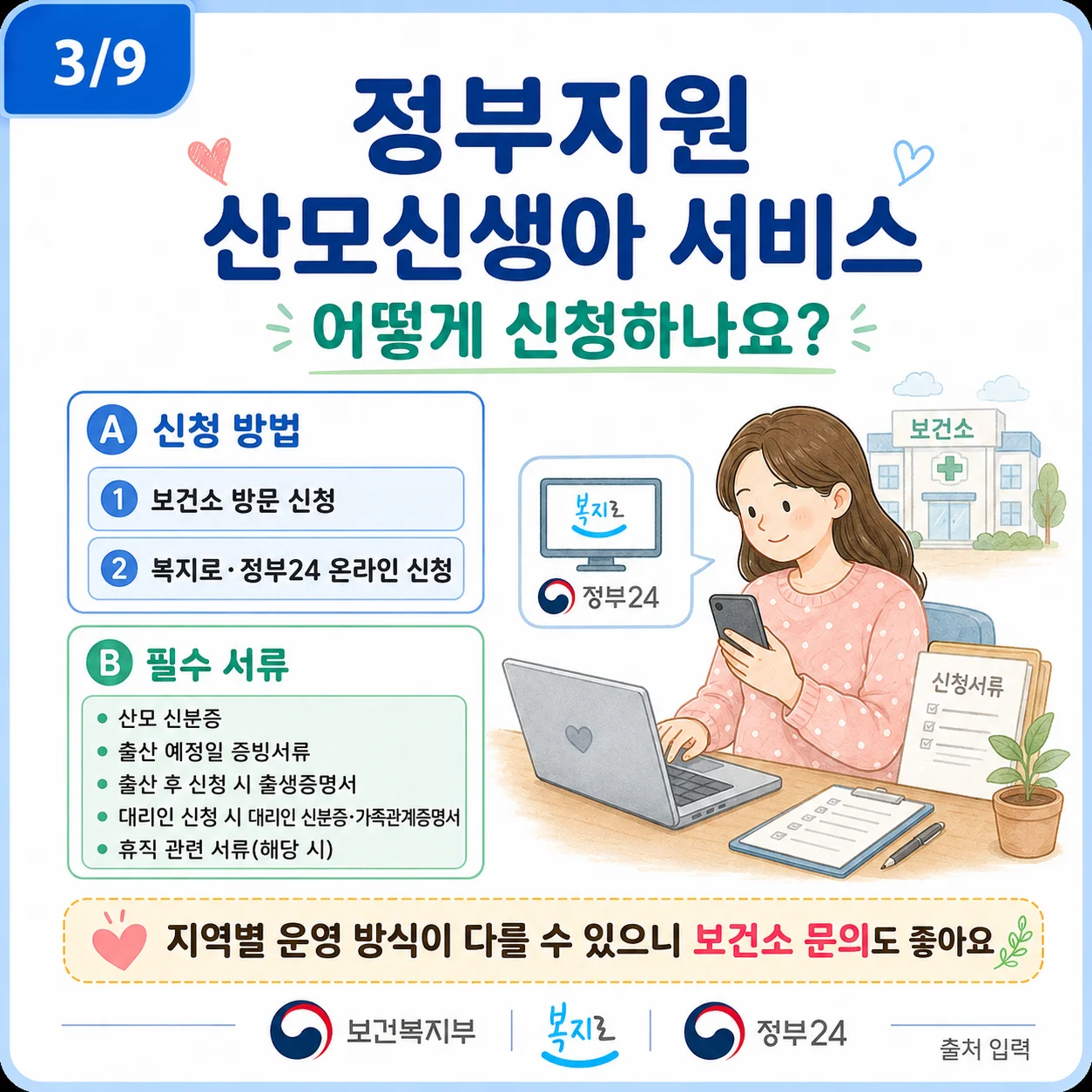 정부 지원 산모신생아 서비스 신청 방법과 필수 서류 안내